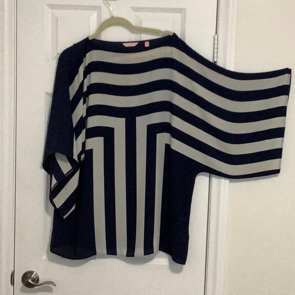 Ted Baker Navy and White Dolman Sleeve Tunic